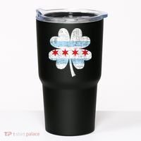 Irish Chicago Flag Shamrock St Patrick's Day Tumbler thumb 0