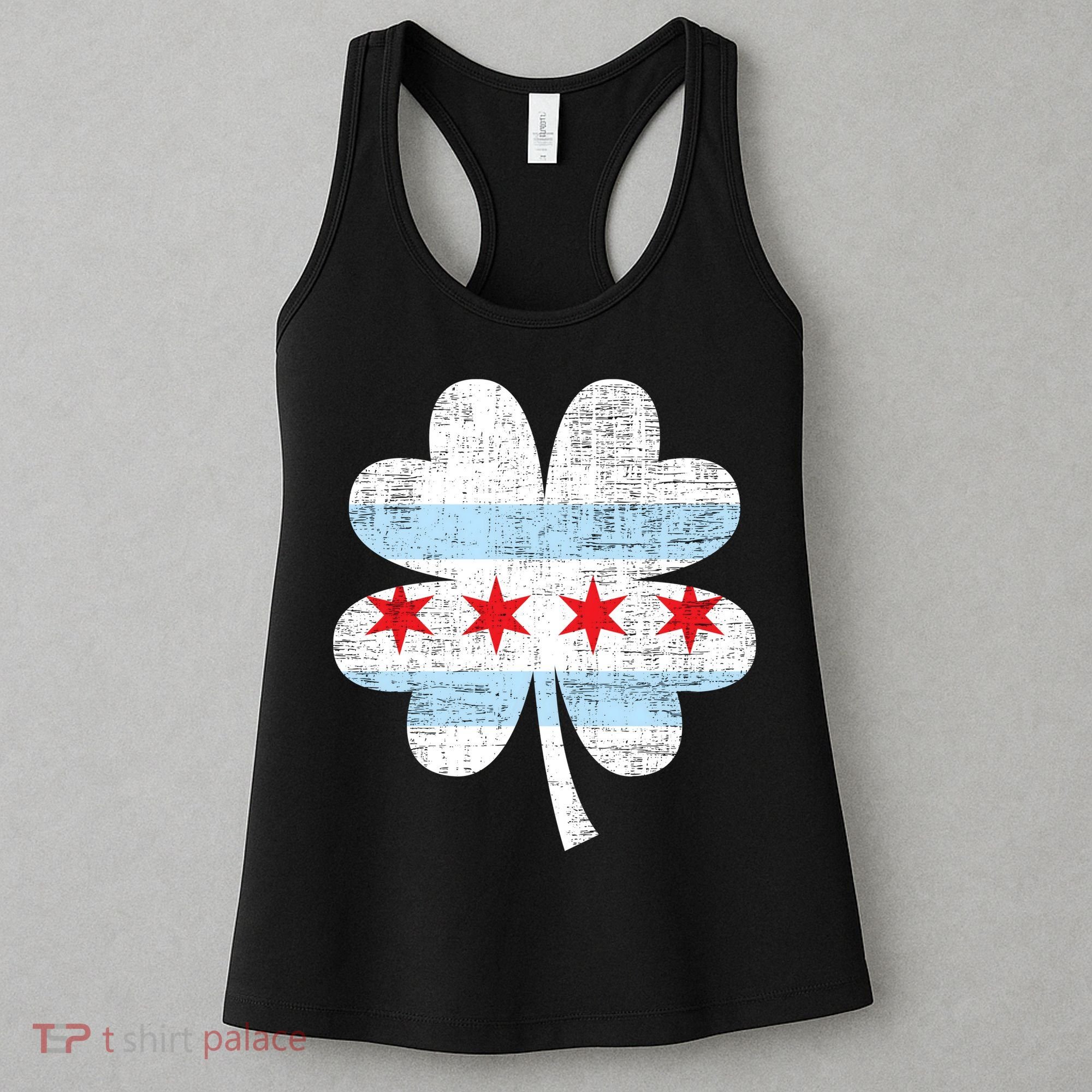 Irish Chicago Flag Shamrock St Patrick's Day Women's Tank Top