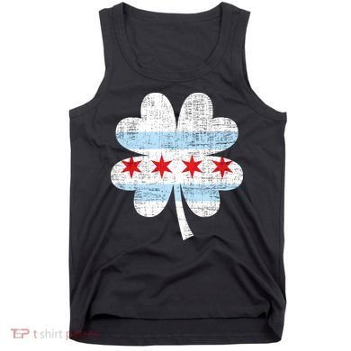 Irish Chicago Flag Shamrock St Patrick's Day Tank Top
