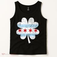 Irish Chicago Flag Shamrock St Patrick's Day Tank Top thumb 2