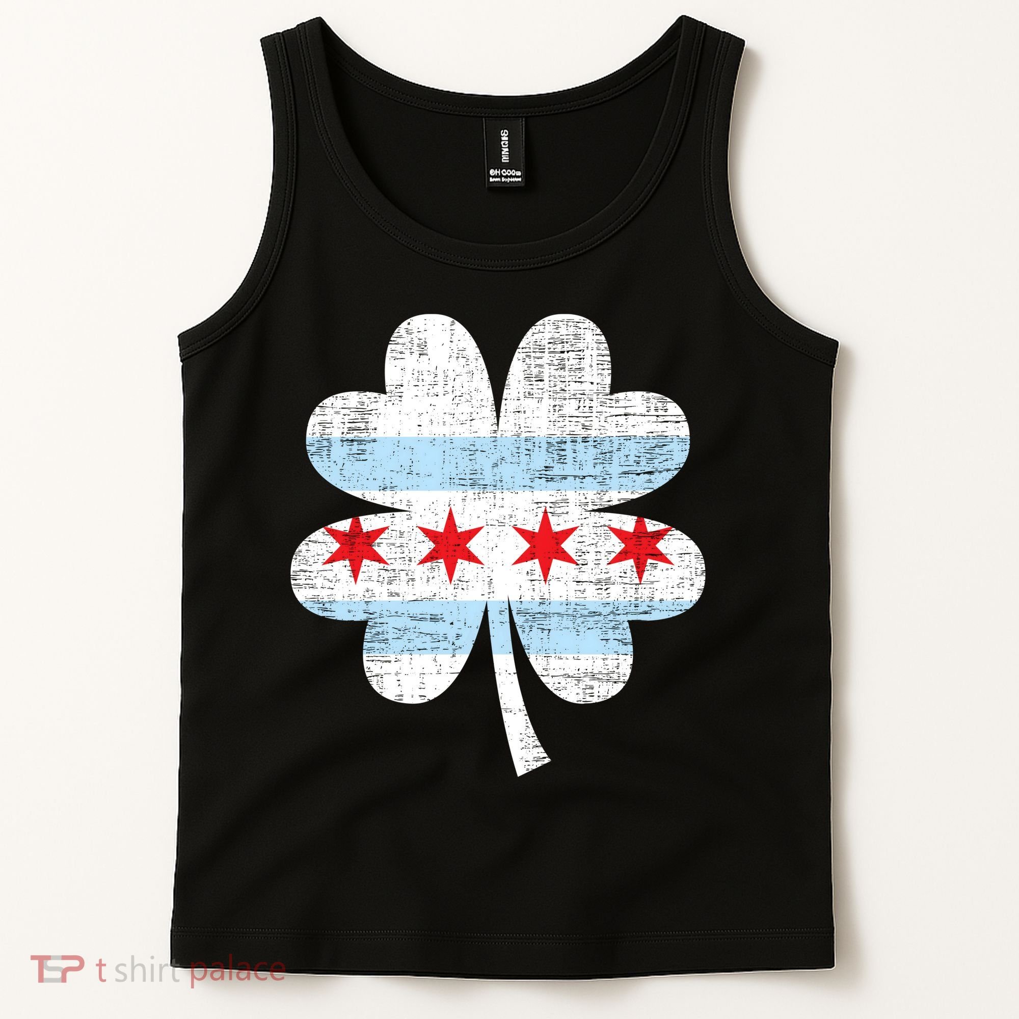 Irish Chicago Flag Shamrock St Patrick's Day Tank Top