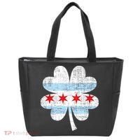 Irish Chicago Flag Shamrock St Patrick's Day Tote Bag thumb 0
