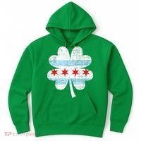 Irish Chicago Flag Shamrock St Patrick's Day Hoodie thumb 0