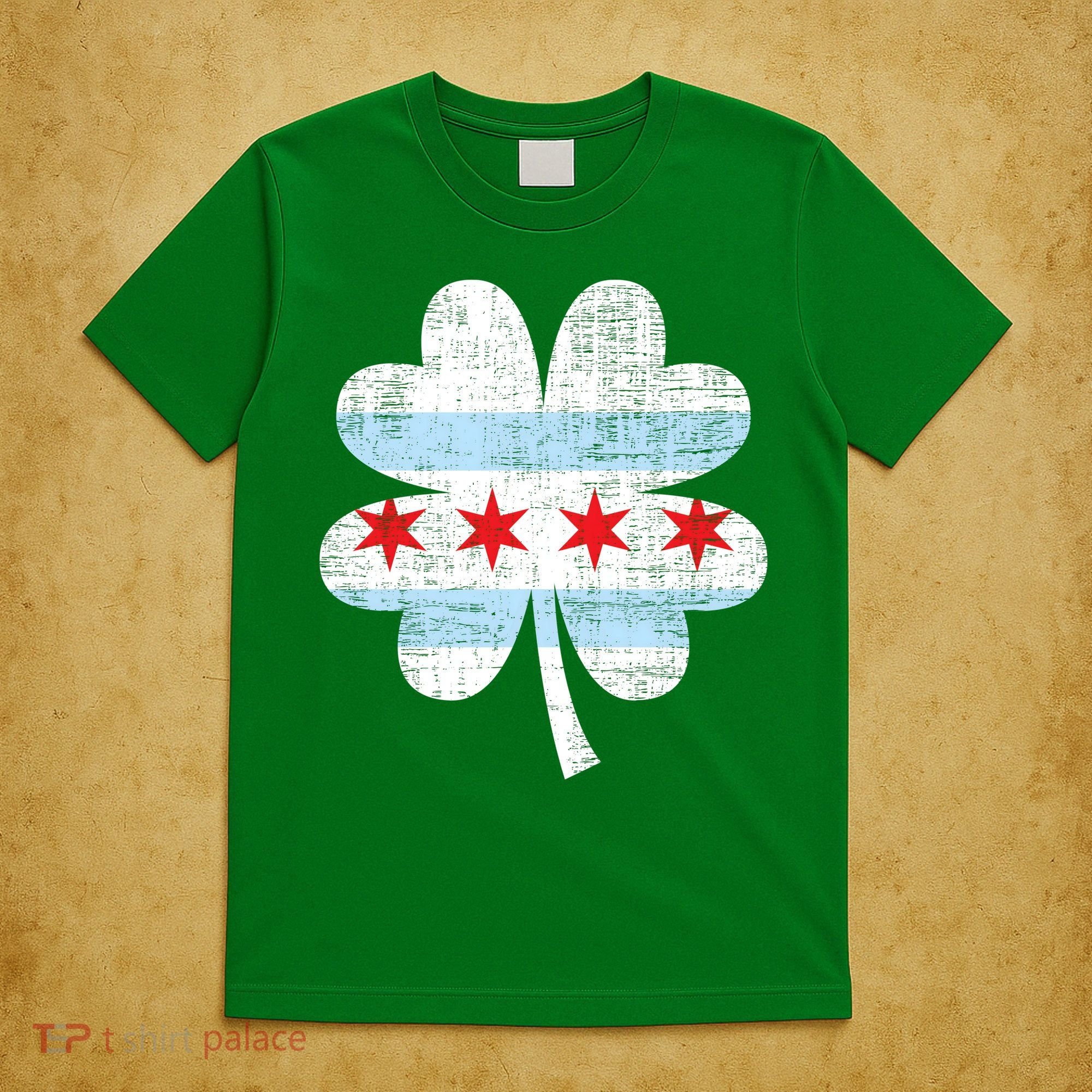 Irish Chicago Flag Shamrock St Patrick's Day T-Shirt