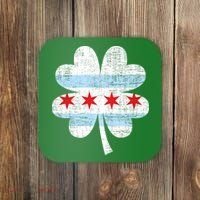Irish Chicago Flag Shamrock St Patrick's Day Coaster thumb 0