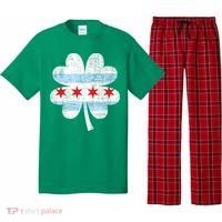 Irish Chicago Flag Shamrock St Patrick's Day Pajama Set thumb 0