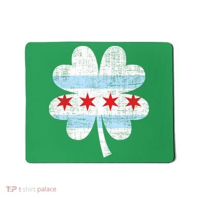 Irish Chicago Flag Shamrock St Patrick's Day Mousepad