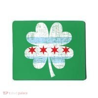 Irish Chicago Flag Shamrock St Patrick's Day Mousepad thumb 0