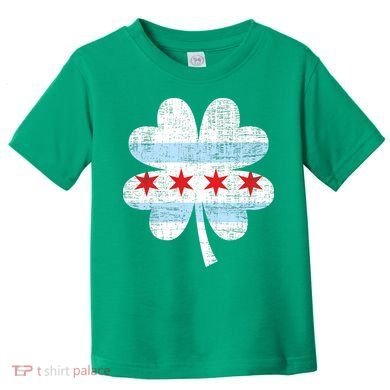Irish Chicago Flag Shamrock St Patrick's Day Toddler T-Shirt