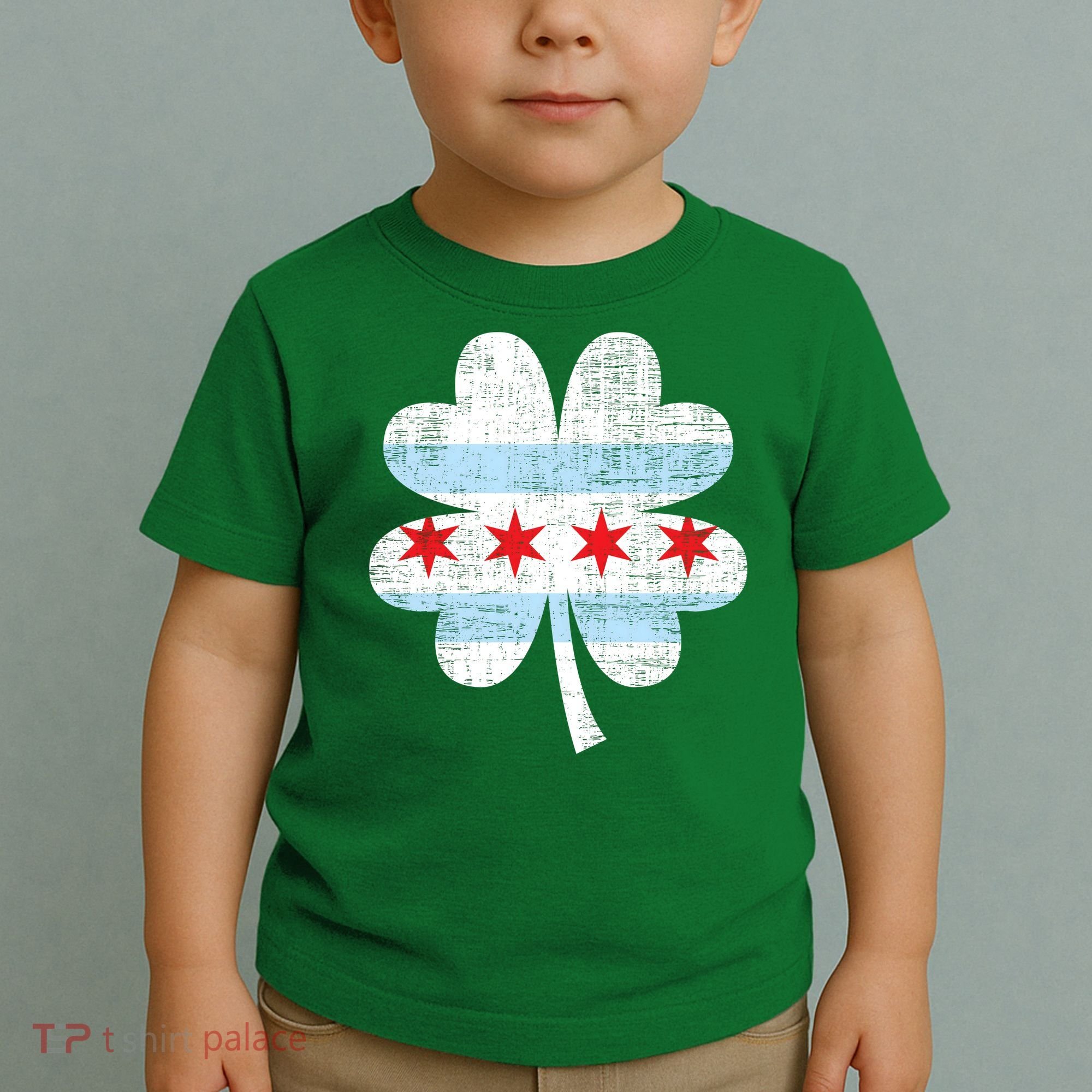 Irish Chicago Flag Shamrock St Patrick's Day Toddler T-Shirt