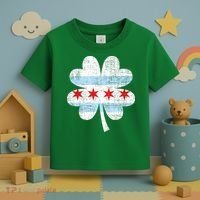 Irish Chicago Flag Shamrock St Patrick's Day Toddler T-Shirt thumb 3