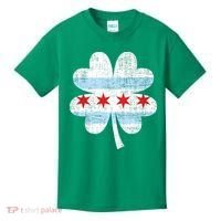 Irish Chicago Flag Shamrock St Patrick's Day Kids T-Shirt thumb 0