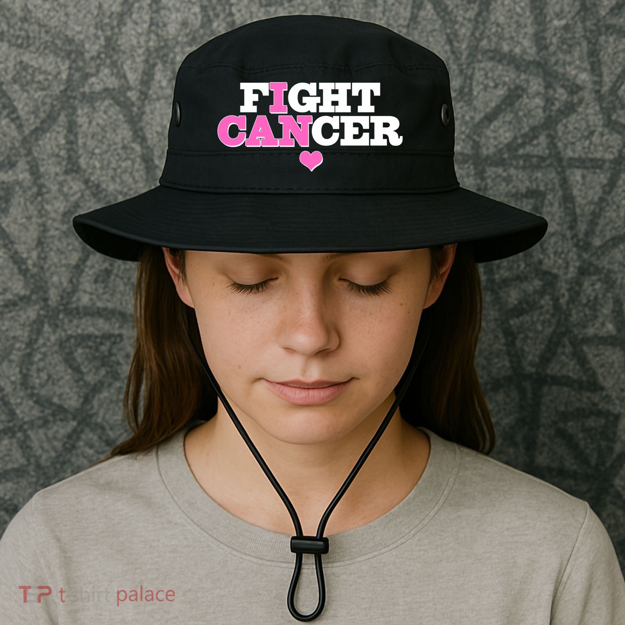 I Can Fight Cancer Breast Cancer Awareness Warrior Bucket Hat