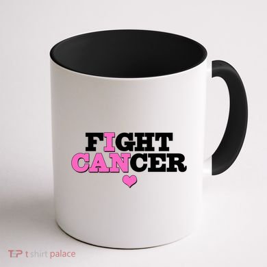 I Can Fight Cancer Breast Cancer Awareness Warrior Coffee Mug back