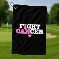 I Can Fight Cancer Breast Cancer Awareness Warrior Golf Towel thumb 1