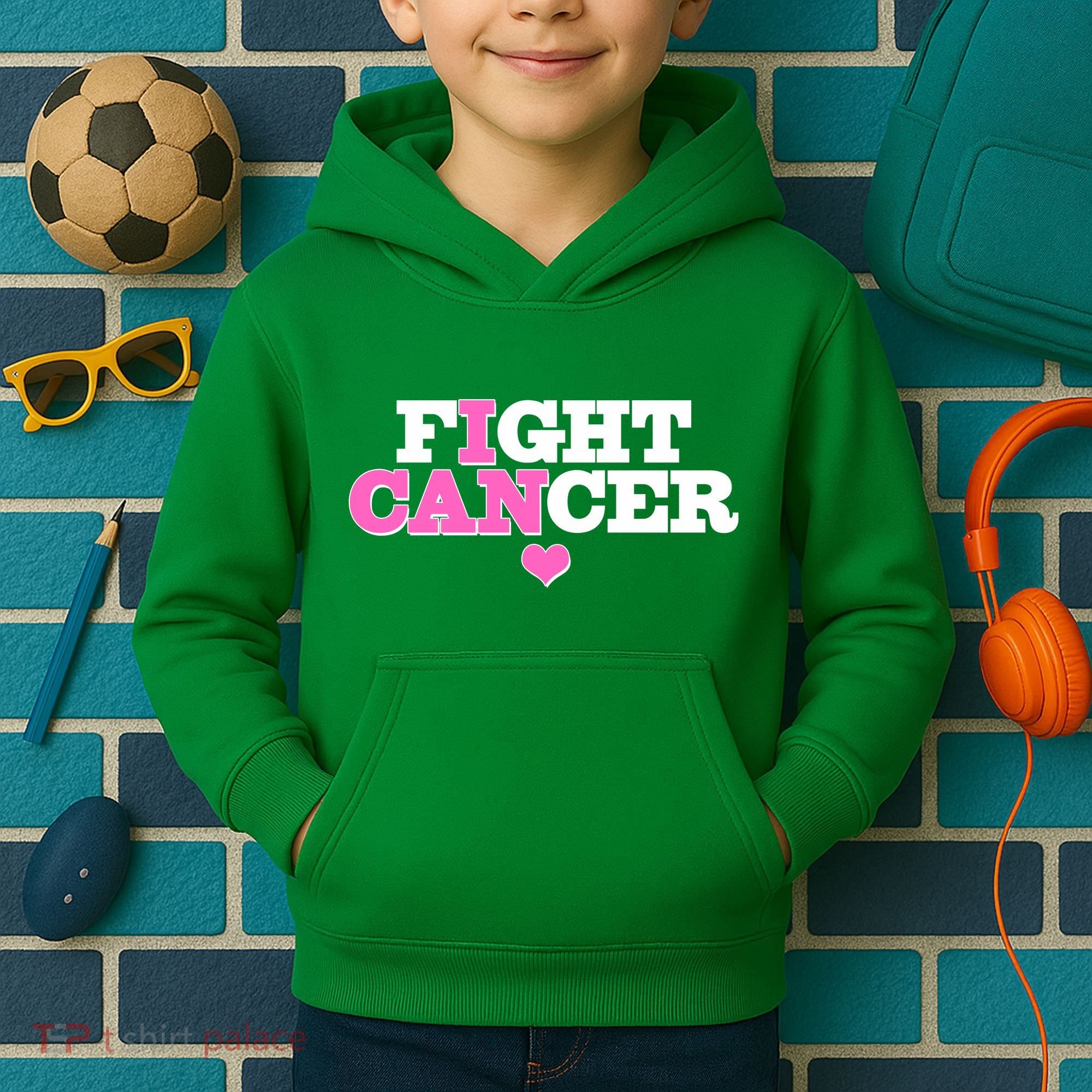 I Can Fight Cancer Breast Cancer Awareness Warrior Kids Hoodie