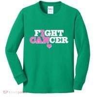 I Can Fight Cancer Breast Cancer Awareness Warrior Kids Long Sleeve Shirt thumb 0