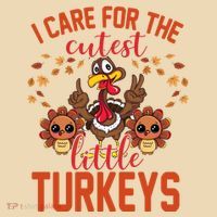 I Care For The Cutest Little Turkeys Thanksgiving Teacher Tote Bag thumb 4