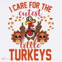 I Care For The Cutest Little Turkeys Thanksgiving Teacher Visor thumb 3