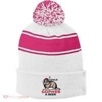 I Could Gopher A Beer Stripe Pom Pom Beanie thumb 0