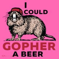 I Could Gopher A Beer Stripe Pom Pom Beanie thumb 2
