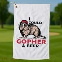 I Could Gopher A Beer Golf Towel thumb 1