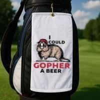 I Could Gopher A Beer Golf Towel thumb 2