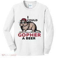 I Could Gopher A Beer Kids Long Sleeve Shirt thumb 0