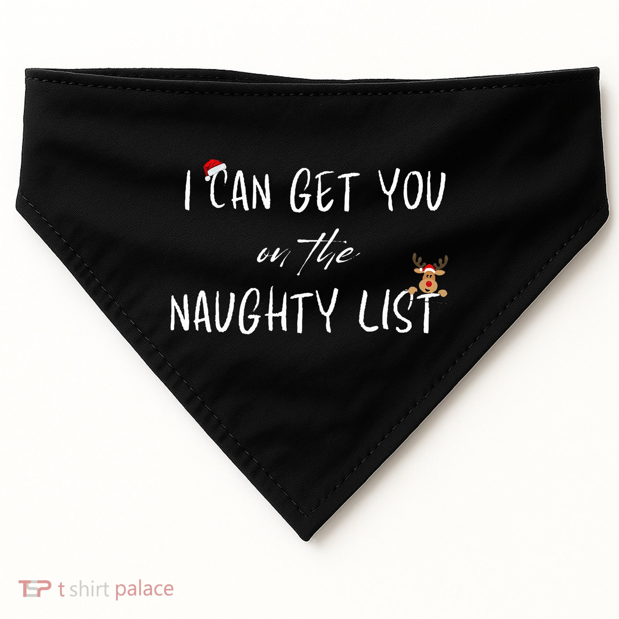 I Can Get You On The Naughty List Funny Christmas Apparell USA-Made Doggie Bandana