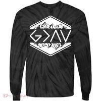 Inspirational Christian God Is Greater Than The High And Lows Camping Tie-Dye Long Sleeve Shirt thumb 0