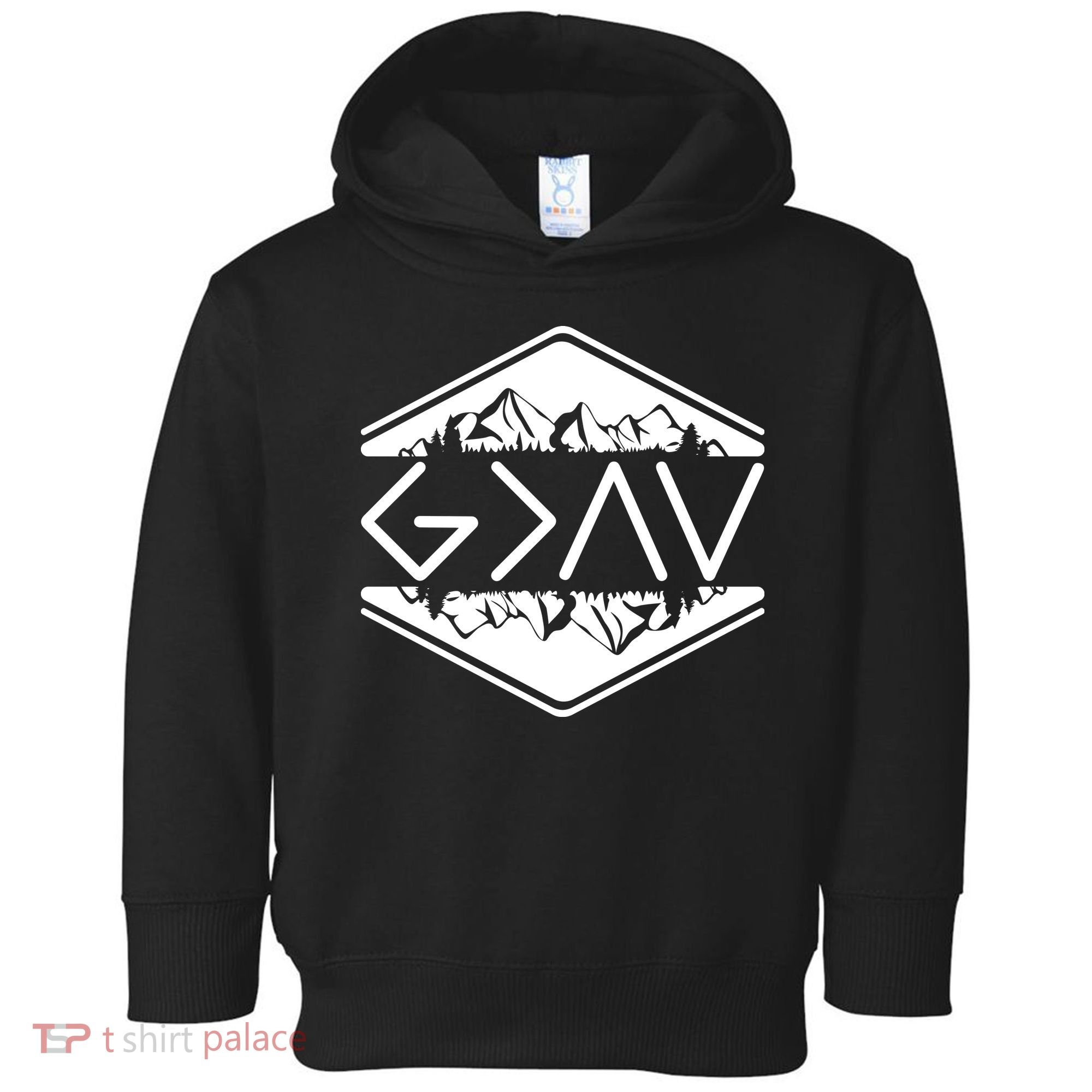 Inspirational Christian God Is Greater Than The High And Lows Camping Toddler Hoodie