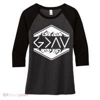 Inspirational Christian God Is Greater Than The High And Lows Camping Women's Tri-Blend 3/4-Sleeve Raglan Shirt thumb 0