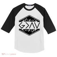 Inspirational Christian God Is Greater Than The High And Lows Camping Kids Colorblock Raglan Jersey thumb 0