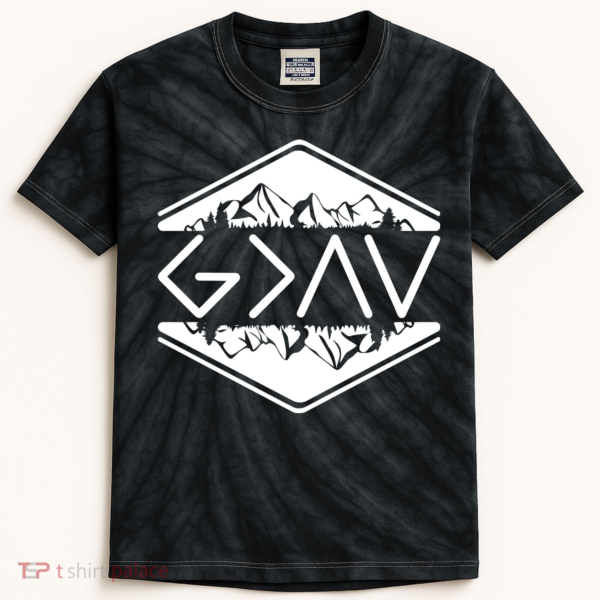 Inspirational Christian God Is Greater Than The High And Lows Camping Kids Tie-Dye T-Shirt
