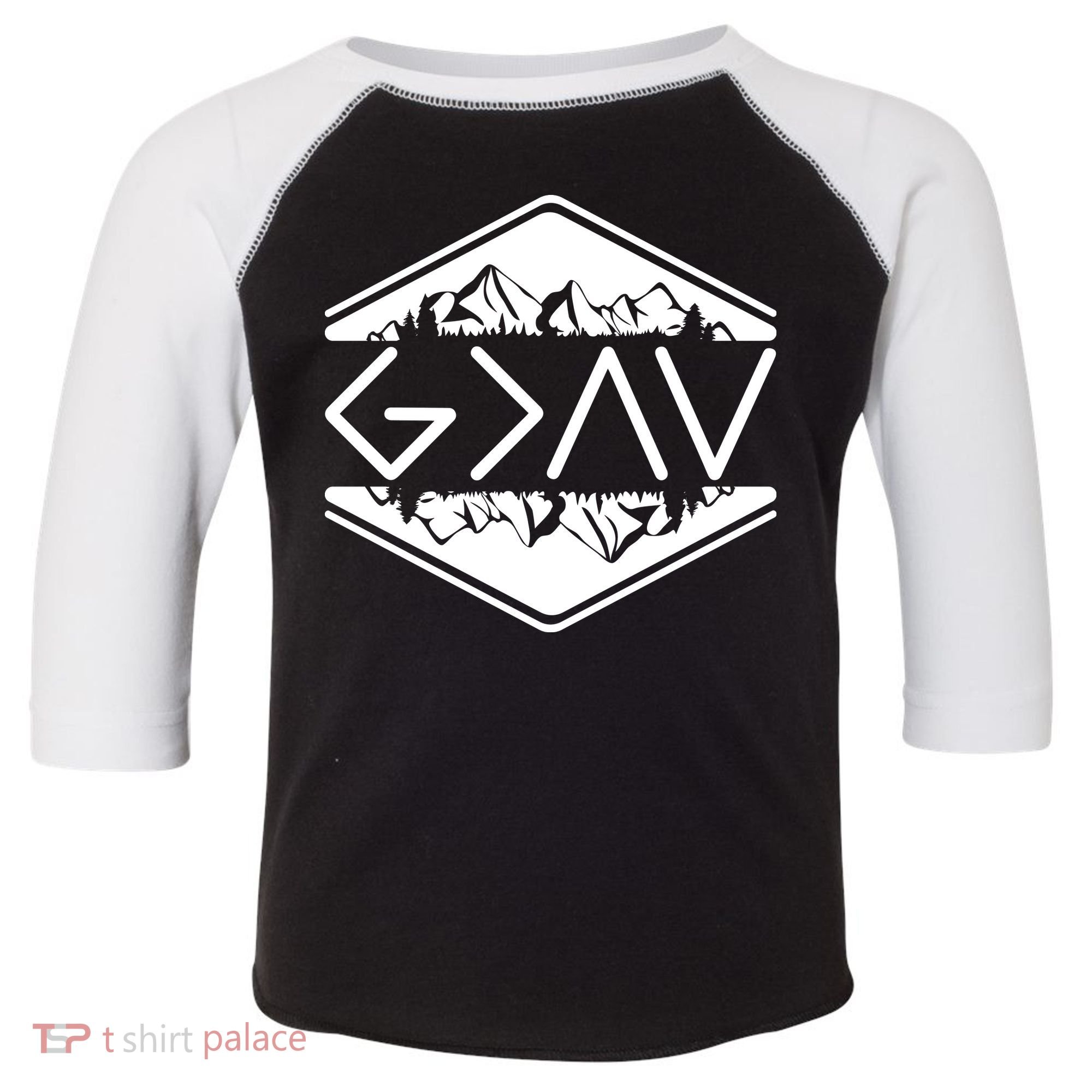 Inspirational Christian God Is Greater Than The High And Lows Camping Toddler Fine Jersey T-Shirt