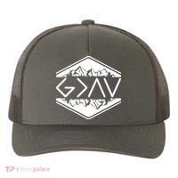 Inspirational Christian God Is Greater Than The High And Lows Camping Yupoong Adult 5-Panel Trucker Hat thumb 0