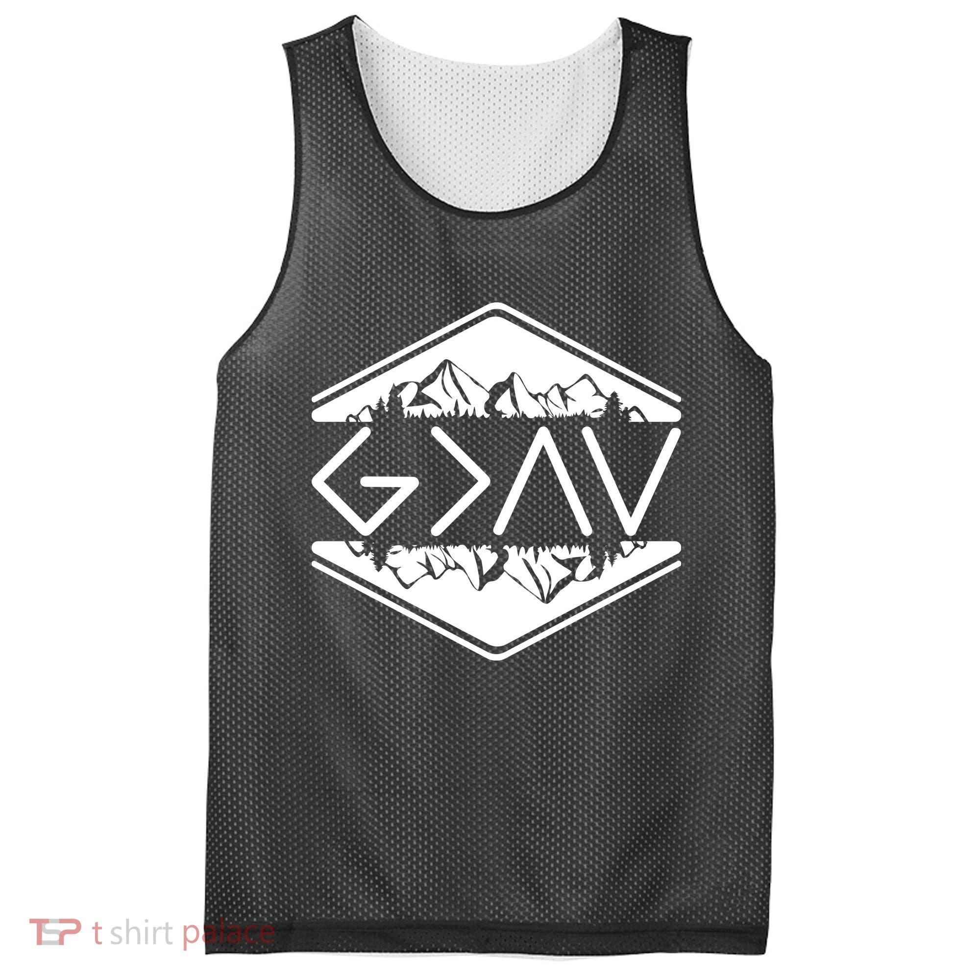 Inspirational Christian God Is Greater Than The High And Lows Camping Mesh Reversible Basketball Jersey Tank