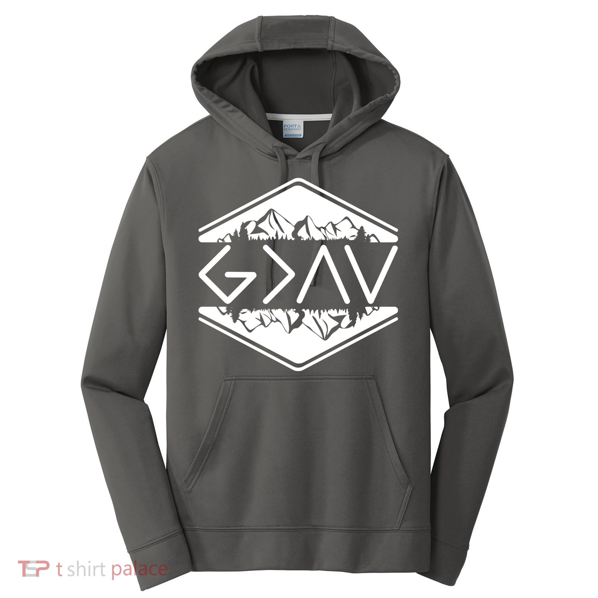 Inspirational Christian God Is Greater Than The High And Lows Camping Performance Fleece Hoodie