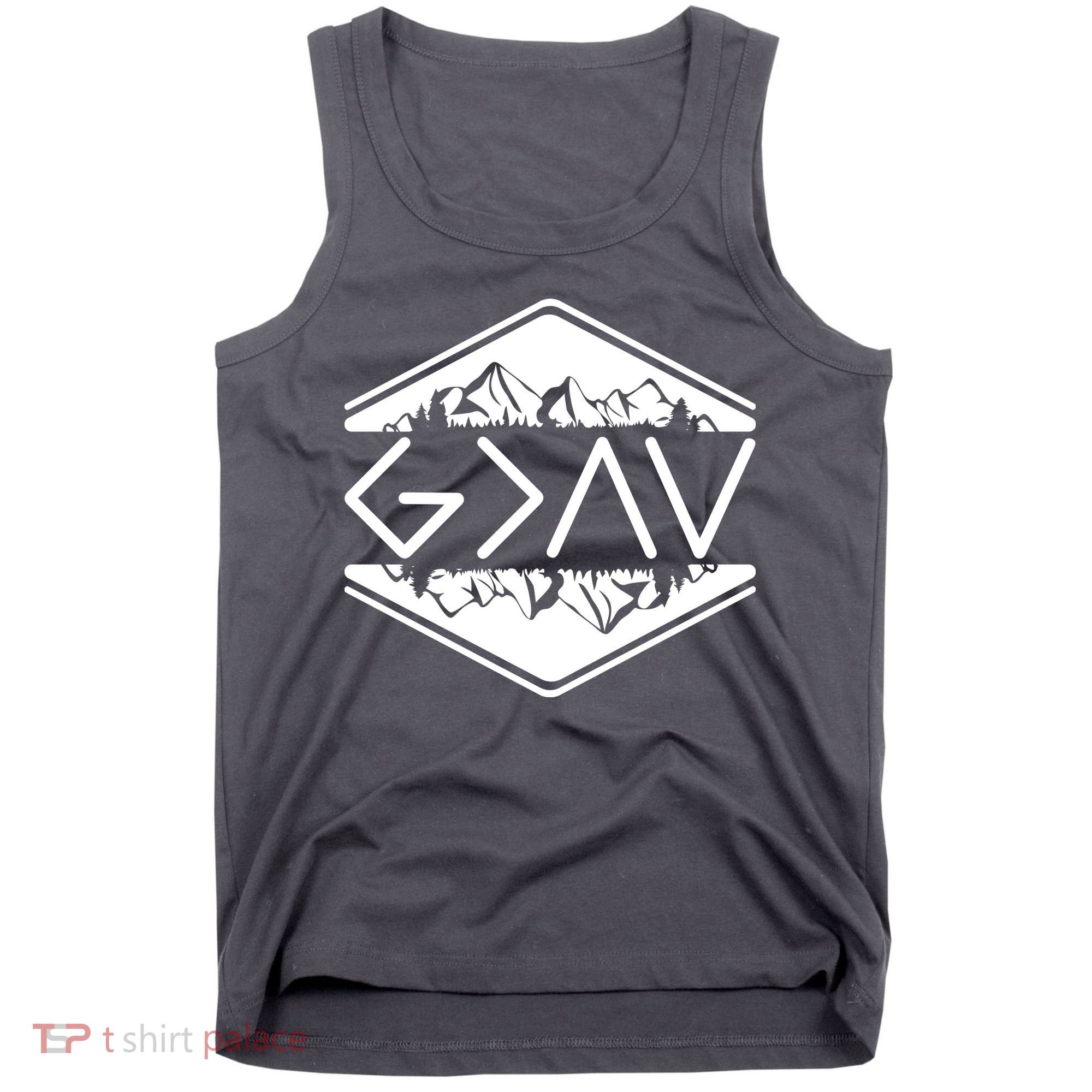 Inspirational Christian God Is Greater Than The High And Lows Camping Tank Top