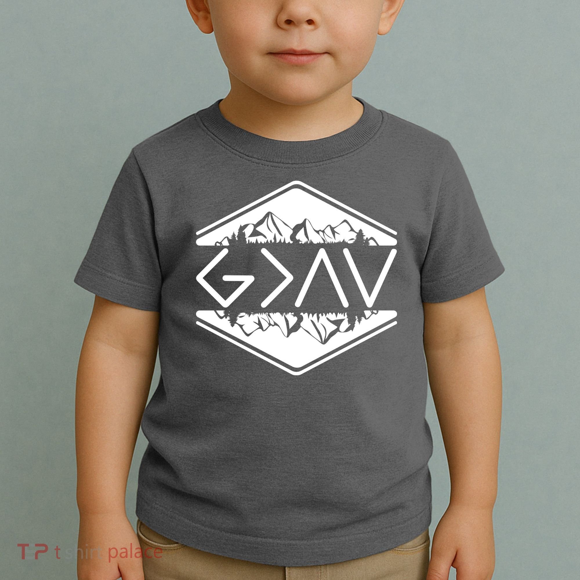 Inspirational Christian God Is Greater Than The High And Lows Camping Toddler T-Shirt