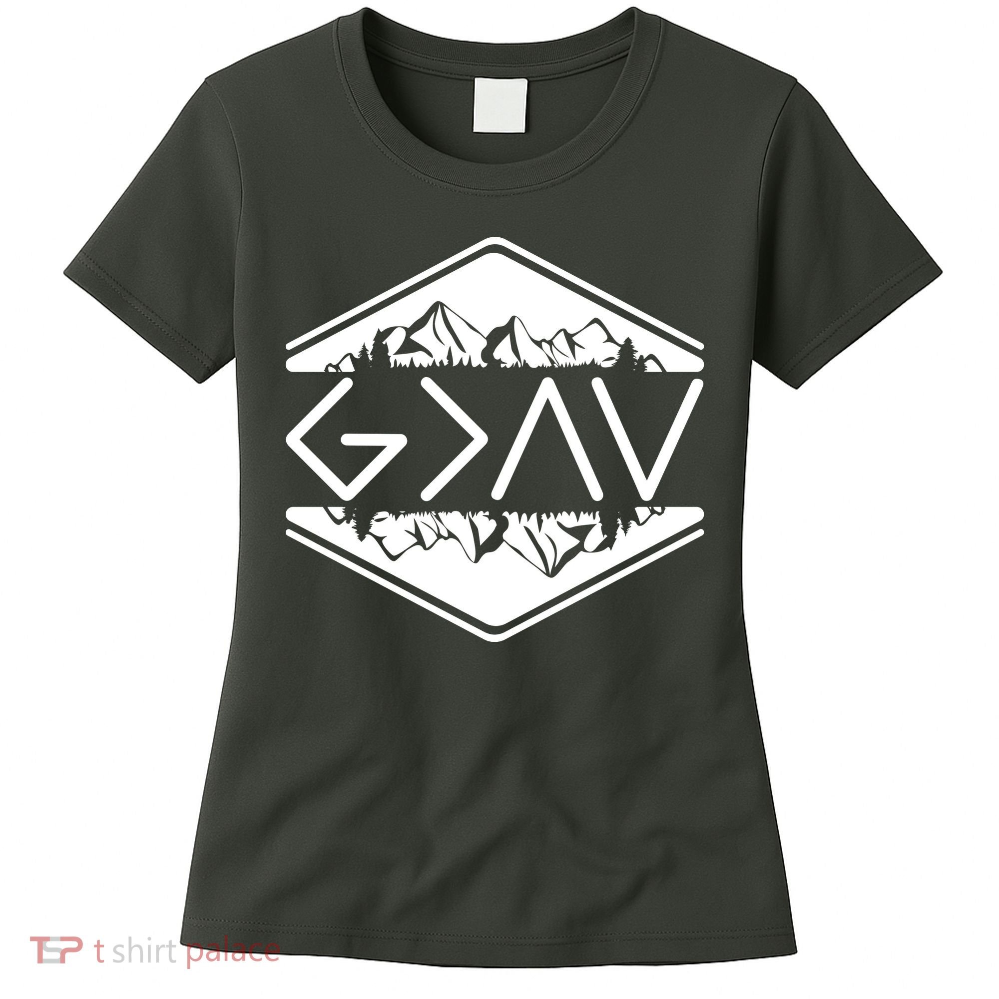 Inspirational Christian God Is Greater Than The High And Lows Camping Women's T-Shirt
