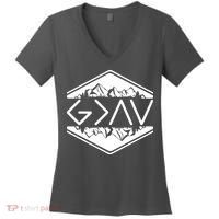 Inspirational Christian God Is Greater Than The High And Lows Camping Women's V-Neck T-Shirt thumb 0