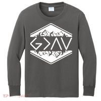 Inspirational Christian God Is Greater Than The High And Lows Camping Kids Long Sleeve Shirt thumb 0