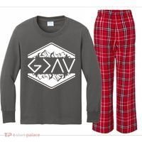 Inspirational Christian God Is Greater Than The High And Lows Camping Kids Long Sleeve Plaid Pajama Set thumb 0