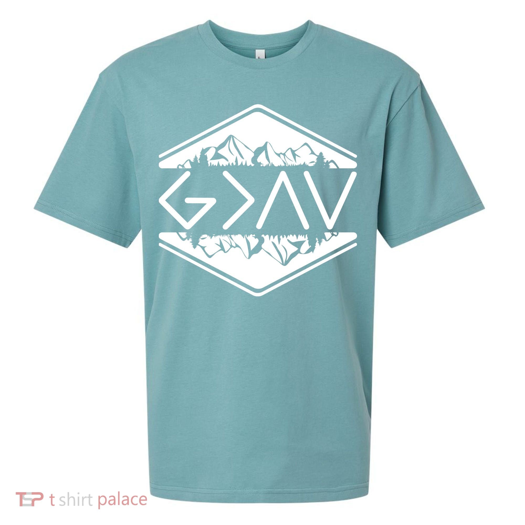 Inspirational Christian God Is Greater Than The High And Lows Camping Sueded Cloud Jersey T-Shirt