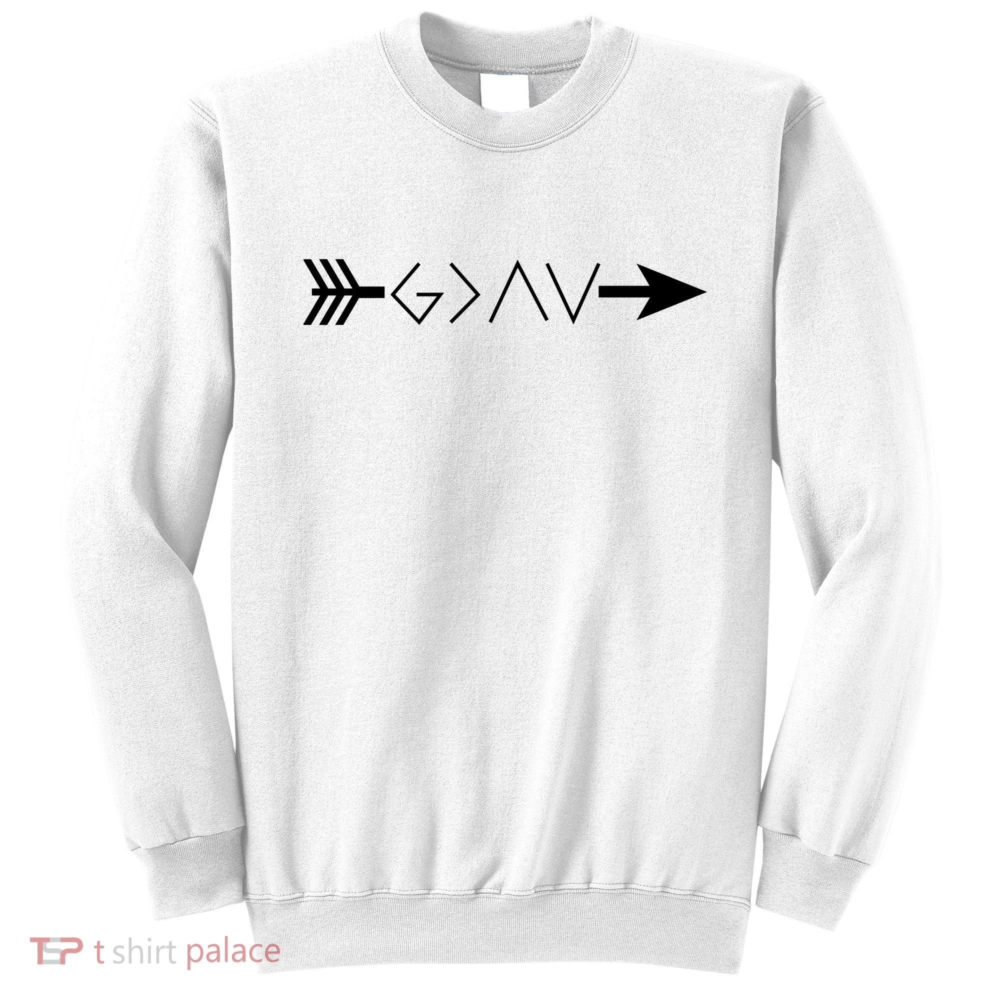 Inspirational Christian God Is Greater Than The High And Lows Shooting Arrow Sweatshirt
