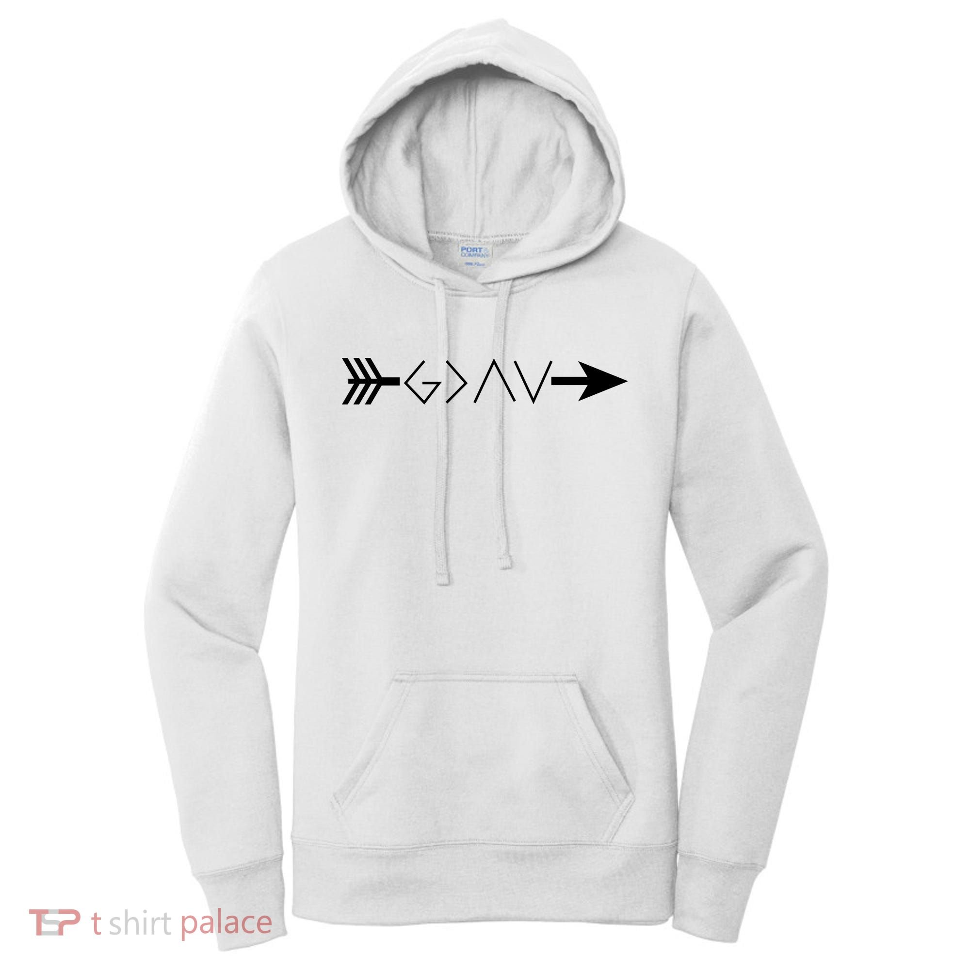 Inspirational Christian God Is Greater Than The High And Lows Shooting Arrow Women's Hoodie