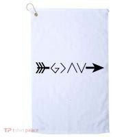 Inspirational Christian God Is Greater Than The High And Lows Shooting Arrow Golf Towel thumb 0