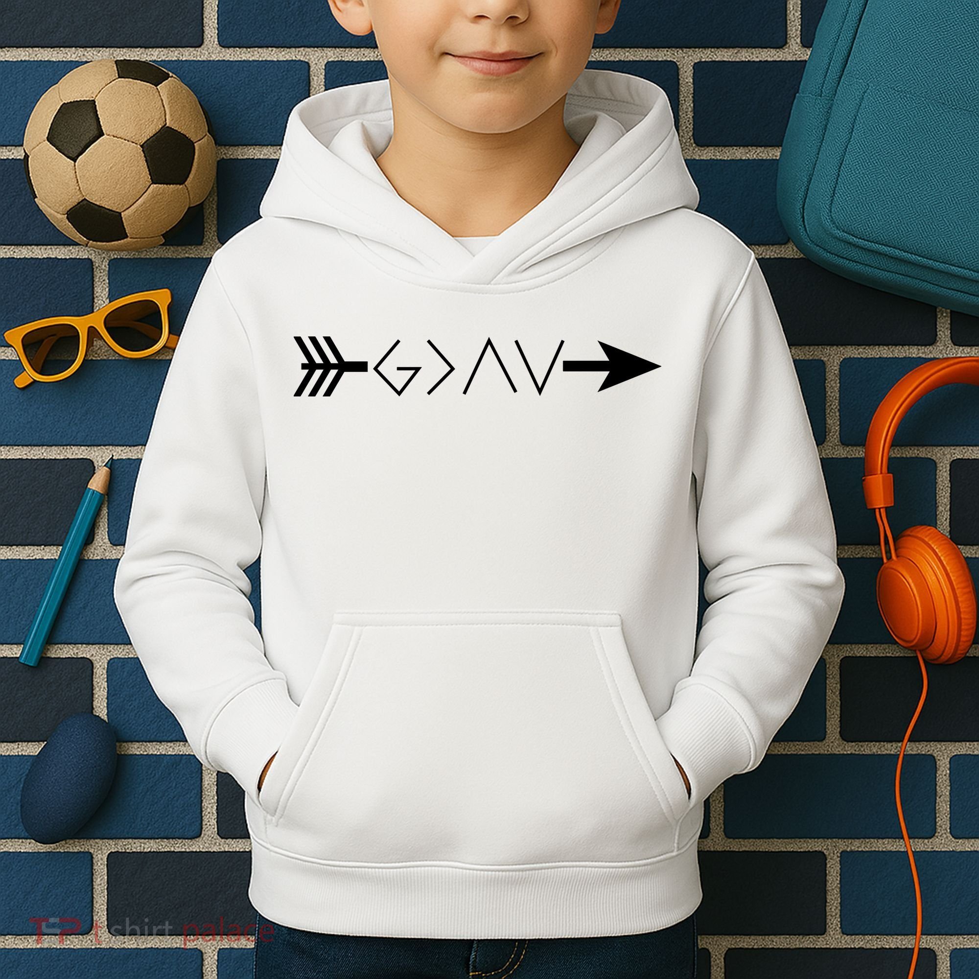 Inspirational Christian God Is Greater Than The High And Lows Shooting Arrow Kids Hoodie