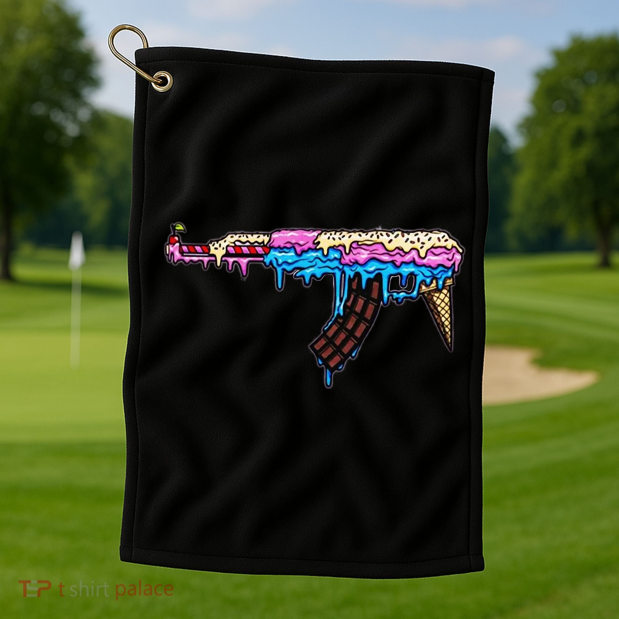 Ice Cream Gun Golf Towel